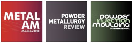 The logos for the Inovar publications - Metal AM, Powder Metallurgy Review and Moulding International - The logos for the Inovar publications - Metal AM, Powder Metallurgy Review and Moulding International