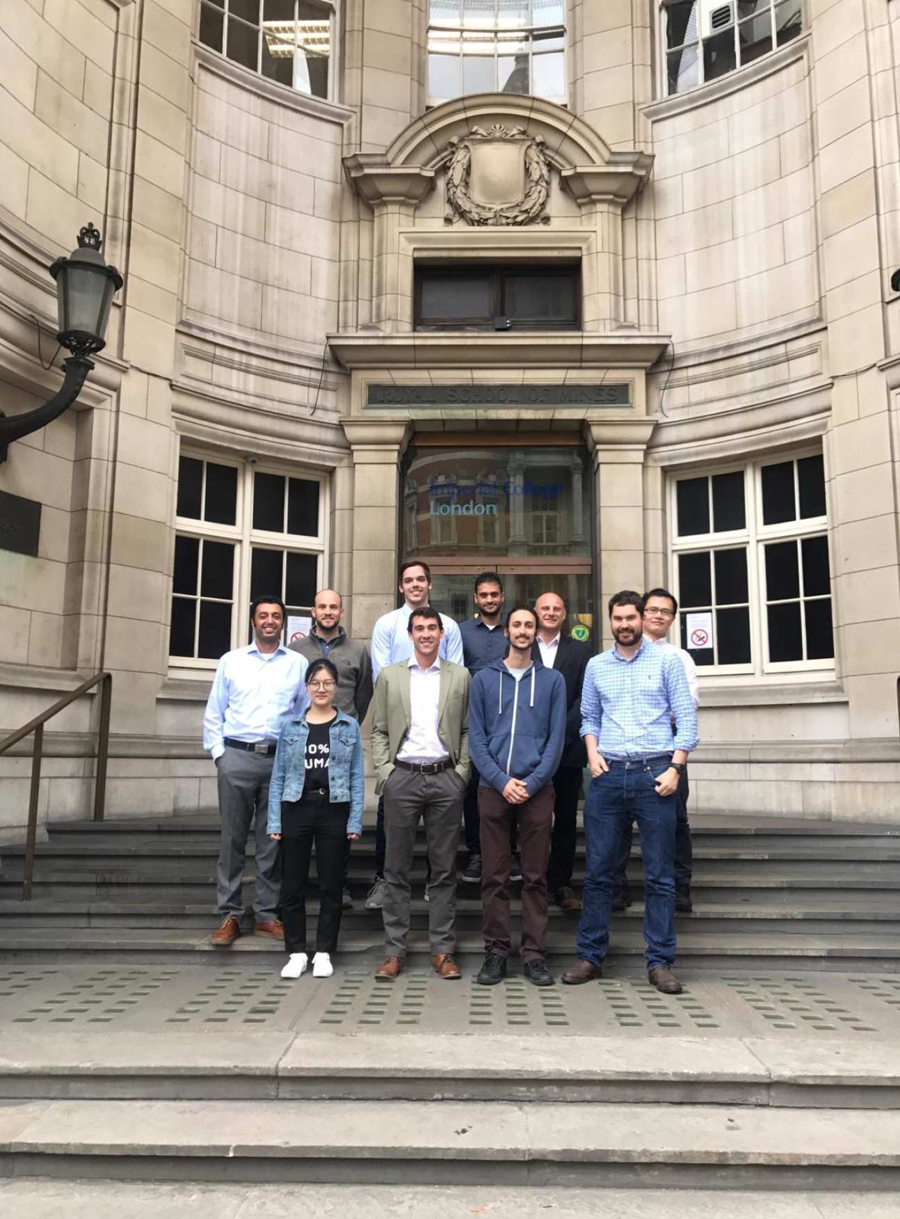 An image of people taking part in the Ninth CASC Summer School pictured outside Imperial College London