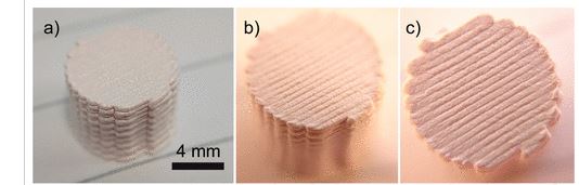 Caption: A 3D printed cylinder made with an Al2O3 platelets/GO paste after sintering at 1550 °C.