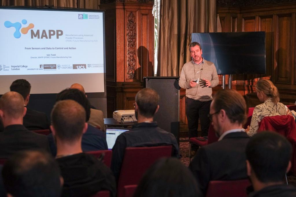 Prof. Iain Todd speaking at the second joint MAPP and CAM2 workshop. - Iain Todd, Professor of Metallurgy at the University of Sheffield, Director of the MAPP EPSRC Future Manufacturing Hub speaking at the second joint MAPP and CAM2 workshop.