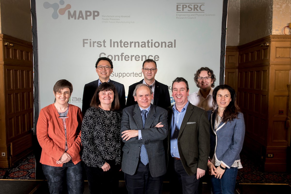 MAPP Scientific Advisory Board - Pictured left to right front row Professor Carolin Körner, Professor Tresa Pollock, Professor Javier Llorca, Professor Iain Todd, Professor Barbara Previtali. Back row, left to right, Professor Jin Ooi, Professor Fabrice Rossignol and Dr Richard France Senior Business Development Manager.