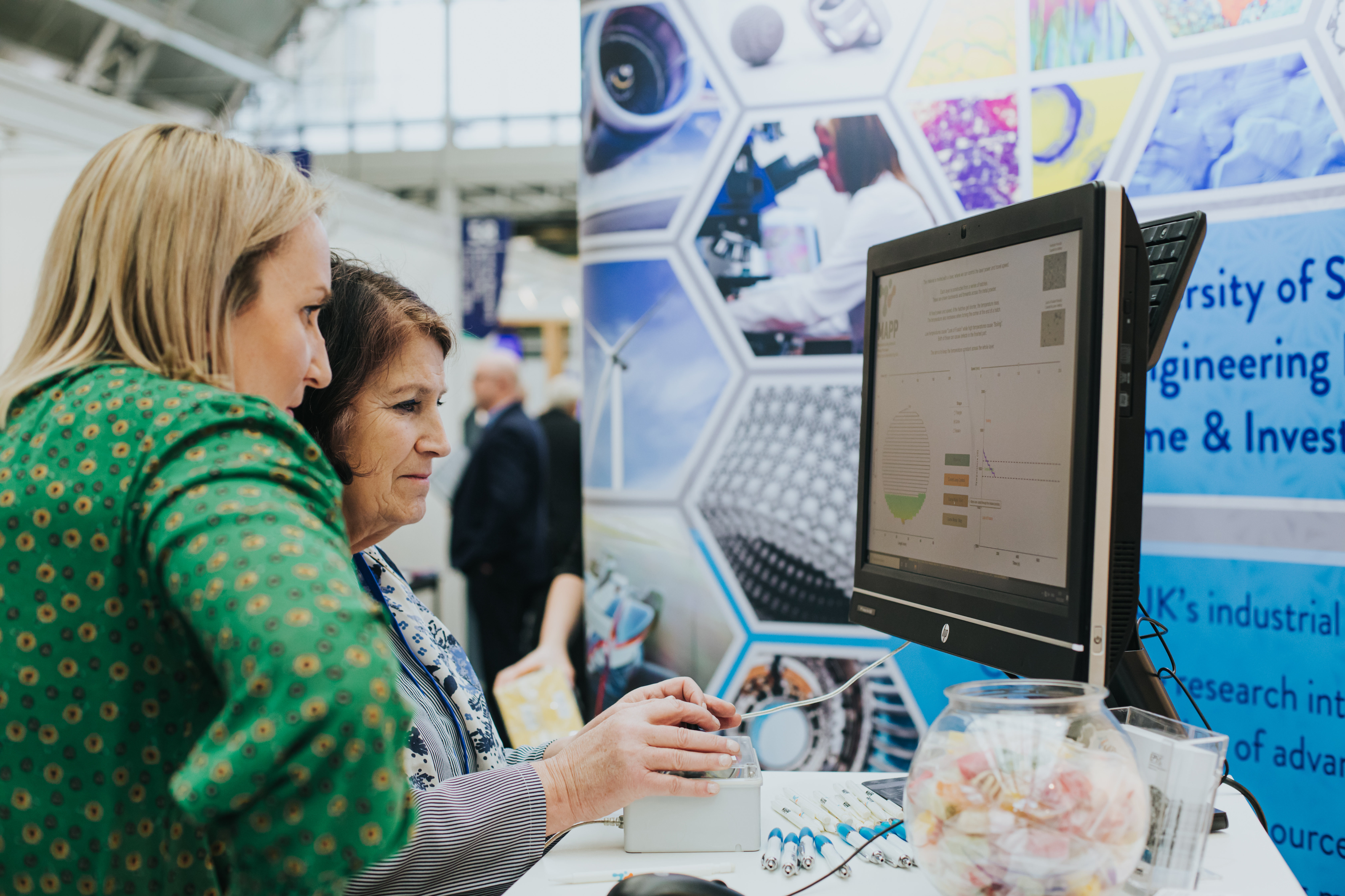 Dr Corinne Howse at The University of Sheffield stand at Materials Research Exchange 2020