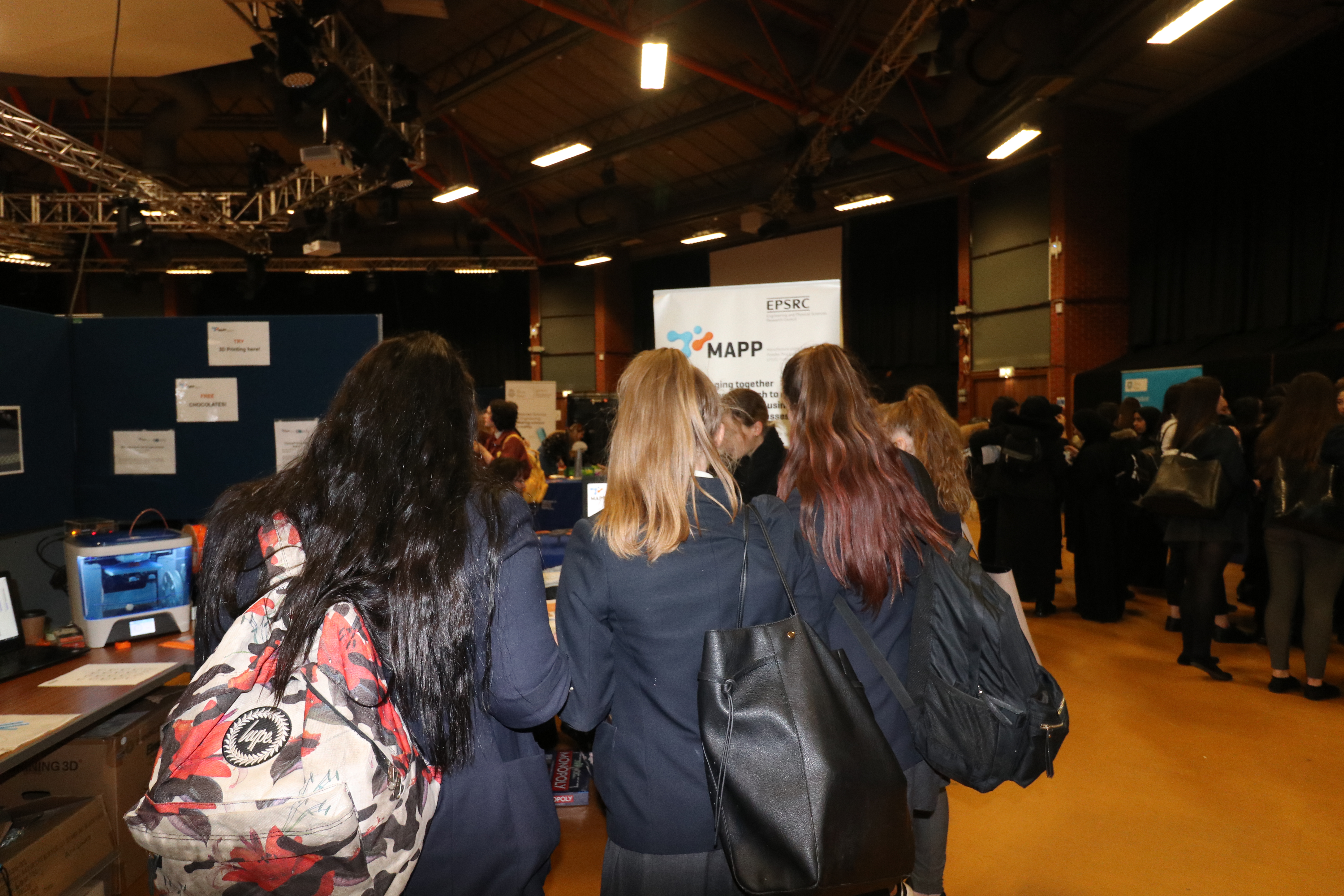 Visitors to the MAPP stand at Exploring STEM for Girls in Sheffield (2020)